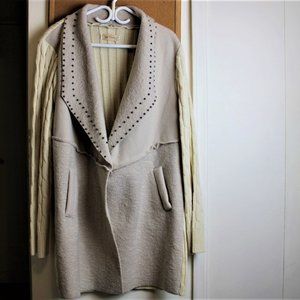 Cream color sweater coat in the size  1XL